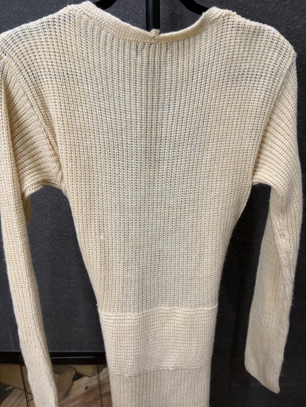 Cream Ribbed Knit Duster Cardigan - Picture 10 of 11